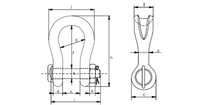 P-6033荷蘭GreenPin重型弓型卸扣尺寸圖 P-6033荷蘭GreenPin重型弓型卸扣尺寸圖