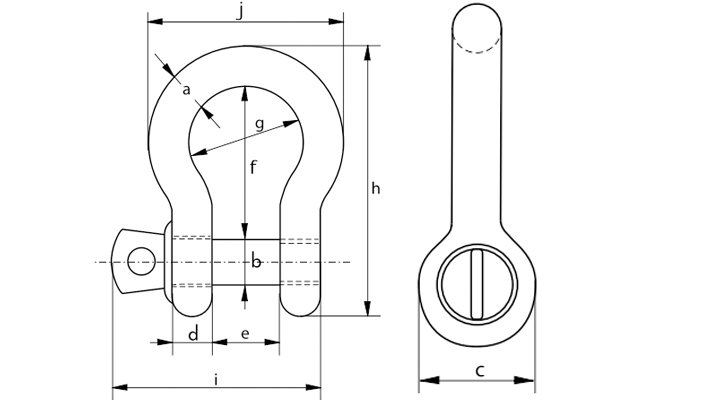 G-5261荷蘭GreenPin弓型卸扣尺寸圖 G-5261荷蘭GreenPin弓型卸扣尺寸圖