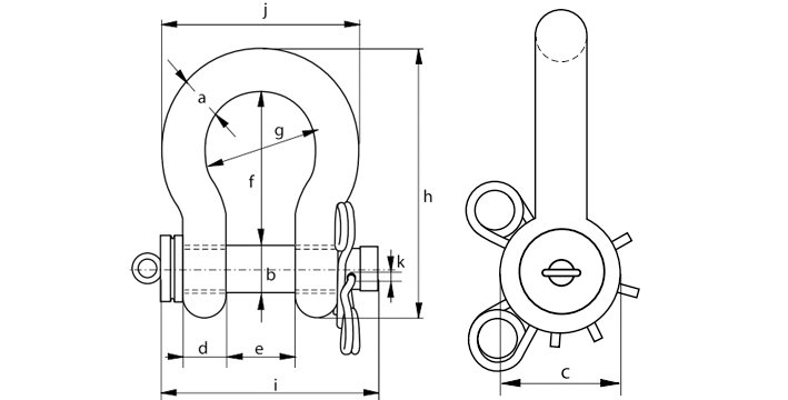 P-5363荷蘭GreenPin弓型卸扣尺寸圖 P-5363荷蘭GreenPin弓型卸扣尺寸圖