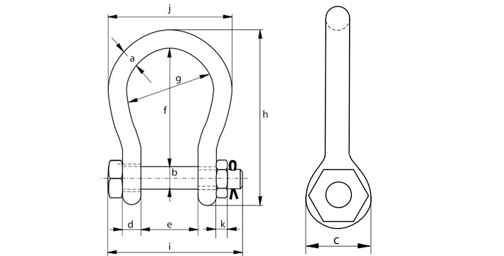 G-4263荷蘭GreenPin弓型卸扣尺寸圖 G-4263荷蘭GreenPin弓型卸扣尺寸圖