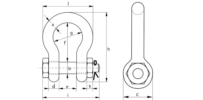 G-5243荷蘭GreenPin弓型卸扣尺寸圖 G-5243荷蘭GreenPin弓型卸扣尺寸圖