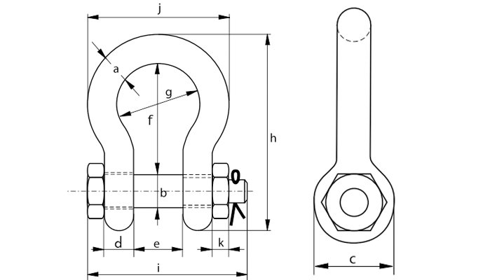 G-5263荷蘭GreenPin弓型卸扣尺寸圖 G-5263荷蘭GreenPin弓型卸扣尺寸圖
