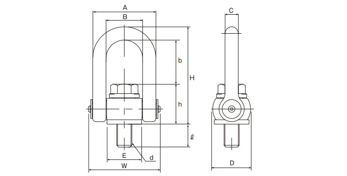 ME浪速鐵工NANIWA旋轉(zhuǎn)吊環(huán)尺寸圖 ME浪速鐵工NANIWA旋轉(zhuǎn)吊環(huán)尺寸圖