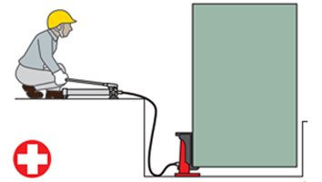 右圖:密閉空間使用分離爪式千斤頂 右圖:密閉空間使用分離爪式千斤頂