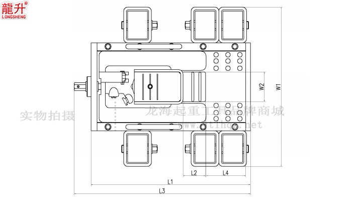 龍升帶滑動臺爪式千斤頂尺寸圖二 龍升帶滑動臺爪式千斤頂尺寸圖二