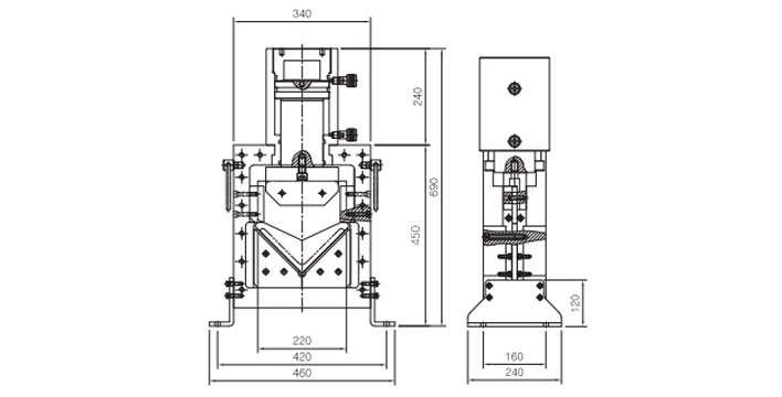 DAC型角鋼切割機(jī)尺寸圖 DAC型角鋼切割機(jī)尺寸圖