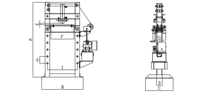 DSP型液壓油頂尺寸圖 DSP型液壓油頂尺寸圖