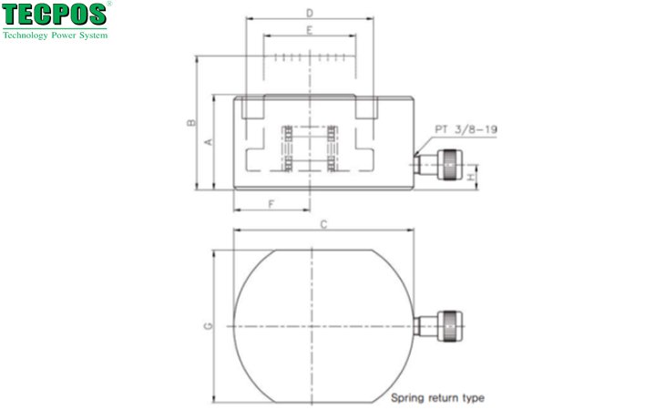 TECPOS TSLC超薄型液壓千斤頂尺寸圖 TECPOS TSLC超薄型液壓千斤頂尺寸圖