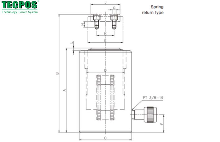 TECPOS TAR鋁制分離式千斤頂尺寸圖 TECPOS TAR鋁制分離式千斤頂尺寸圖