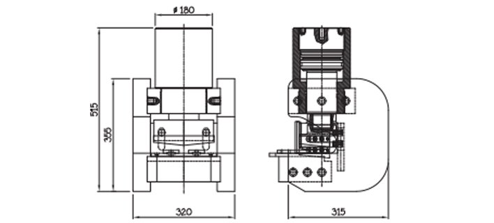 DAN-L開口機(jī)尺寸圖 DAN-L開口機(jī)尺寸圖