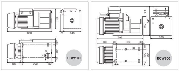 HHH ECW小型卷揚機尺寸圖 HHH ECW小型卷揚機尺寸圖