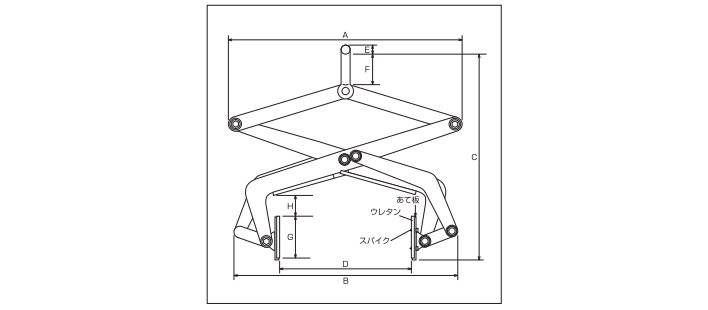 HHH MO型木材夾鉗尺寸圖 HHH MO型木材夾鉗尺寸圖