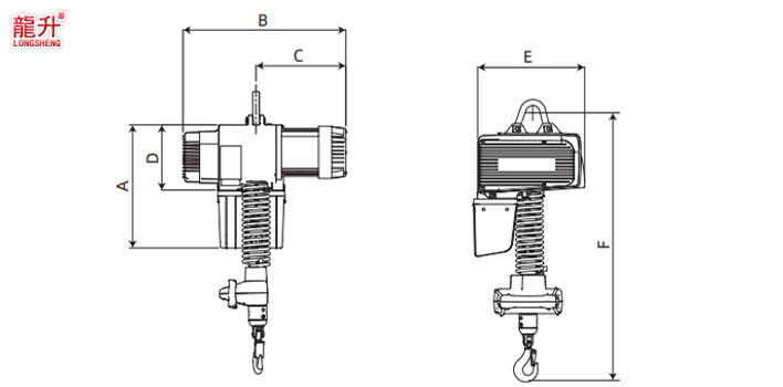 D3手持式環(huán)鏈智能提升機(jī)尺寸圖 D3手持式環(huán)鏈智能提升機(jī)尺寸圖