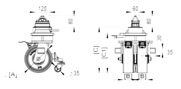 集裝箱搬運(yùn)輪尺寸圖 集裝箱搬運(yùn)輪尺寸圖