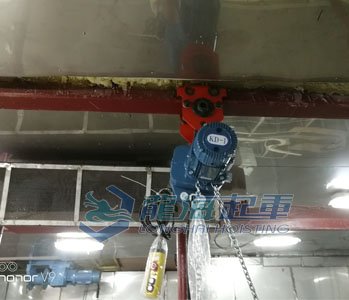 環(huán)鏈電動葫蘆搭配單軌小車實(shí)物圖 環(huán)鏈電動葫蘆搭配單軌小車實(shí)物圖